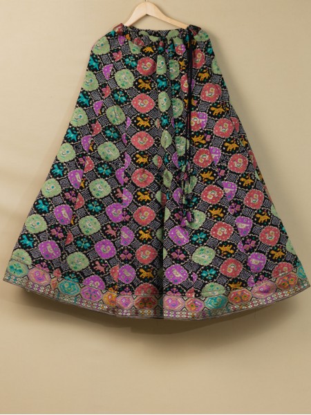 Banarasi Patola Weave Lehenga - Black