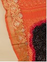 Banarasi Upada Lehenga - Orange Red Black