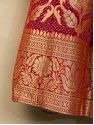 Banarasi Bandhej Lehenga - Red Gray