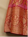 Banarasi Bandhej Lehenga - Coral Red