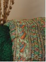 Madhubani Hand Painted Bandhani Saree - Bottle Green