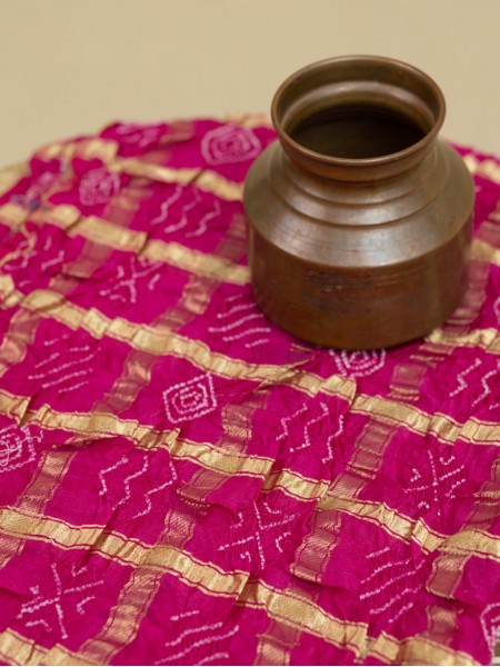 Madhubani Munga Silk Gharchola Saree - Rani